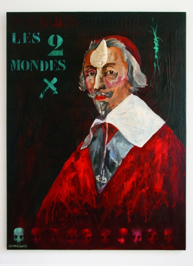 Richelieu, Les deux mondes, Huile sur toile et corne en résine, 2008
